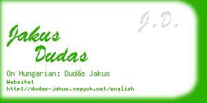 jakus dudas business card